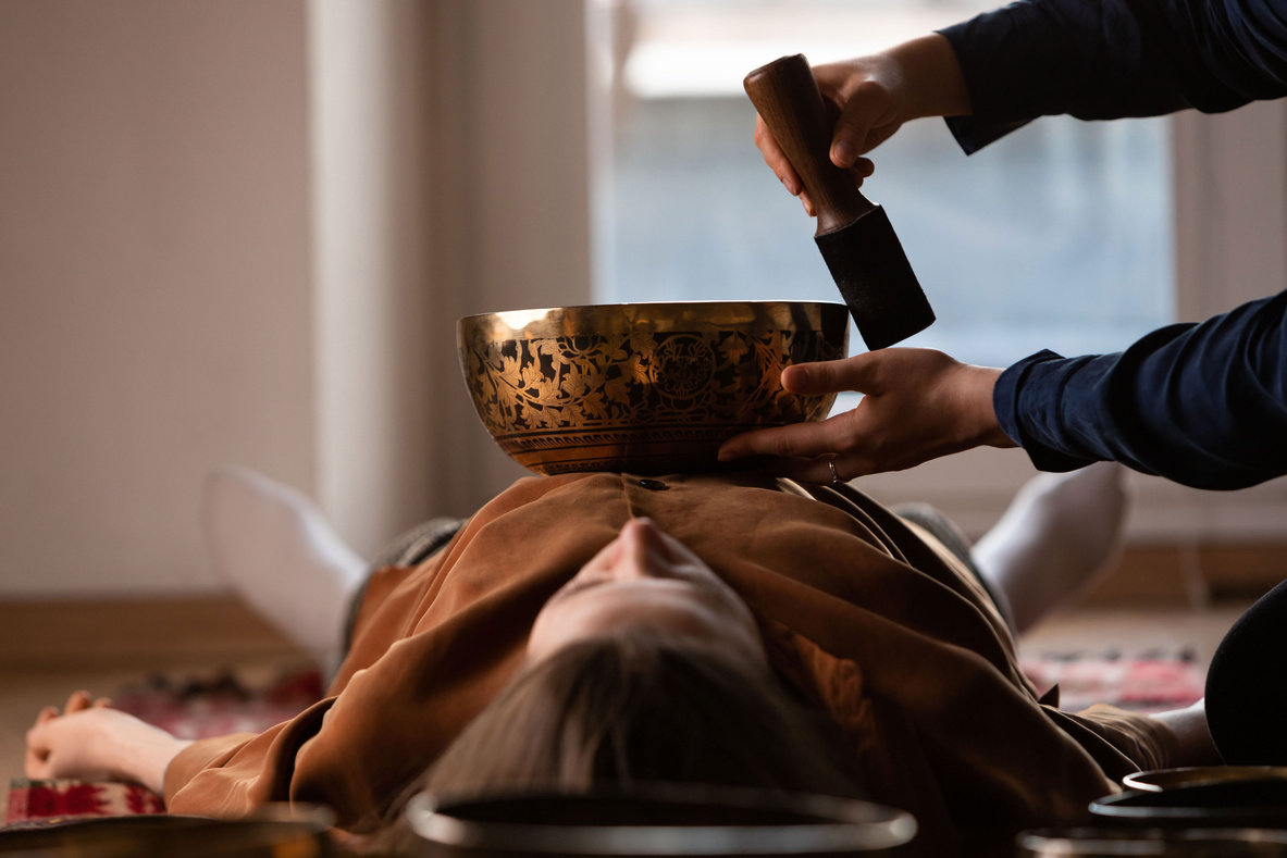 Woman During a Sound Therapy